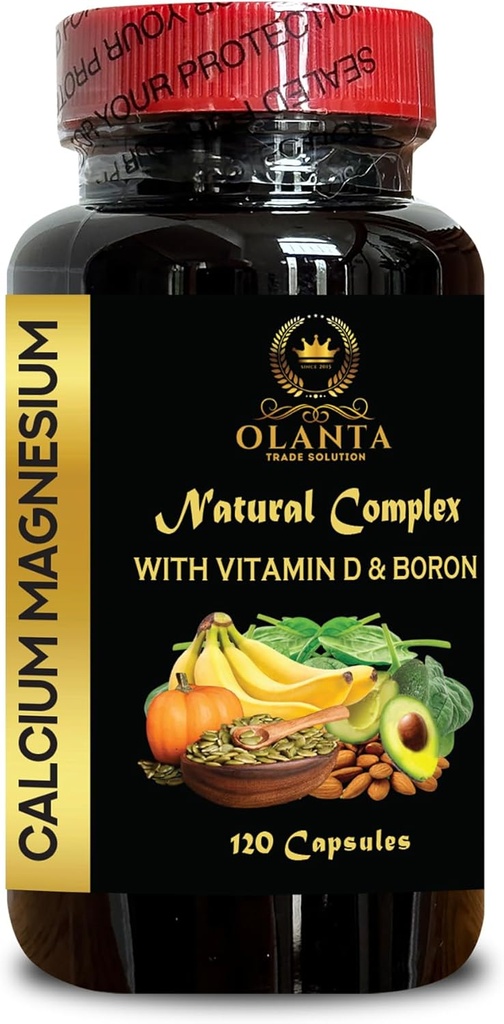 Calcium-Magnesium-Ergänzung - Zähne-Ergänzung für Erwachsene, Ergänzung komplette Mineral-Komplex mit Calcium-Magnesium Nervous-Unterstützung - 1 Flasche 120 Kapseln