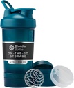 Bouteille de mélangeur de beurre avec organisateur de pilules et stockage pour poudre de protéines, Classic V2 ProStak System, 22-Ounce, Ocean Blue