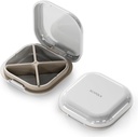 Small Pill Case, Travel Pill Box, Portable Pill Organizer, Pillencontainer für Pocket 4 Comparts, Daily Compact Travel Medicine Holder für Vitamins Medication (Light Grey)