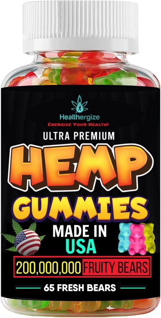 Hanfgummis-Premium Natural Hanf Öl Gummy Bears-Promote Schlaf und Erholung, Frieden und Entspannung-Made in USA