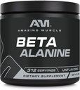 Erstaunliche Muskel Beta-Alanin Pulverergänzung | 1600 Mg | Unflavored | 500 G (1.1 LB) | 312 Servierungen | Non-GMO | Made in USA