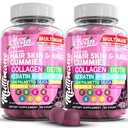 Clean Nutraceuticals Biotin Collagen Keratin Gummies | Hair Skin and Nails Vitamins for Women | Hyaluronic Acid Bamboo Vitamin A C D3 E Folate with Saw Palmetto Silica B3 B12 Vegan Gummy