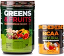 Nutrology Greens & Fruits Powder-Naturally Sourced Superfood, Schokolade (30 Servierungen) BCAA Natural, Pflanzenbasierendes BCAA Pulver, Orange Kokosnuss Geschmack (30 Servierungen)
