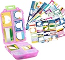 1Pack Travel Pill Organizer - 10 Komponenten Pille Case, Kompakte und tragbare Pille Box, Perfekt für On-The-Go Storage, Pillenhalter für Geldbörse (Pink mit 156 Aufklebern)
