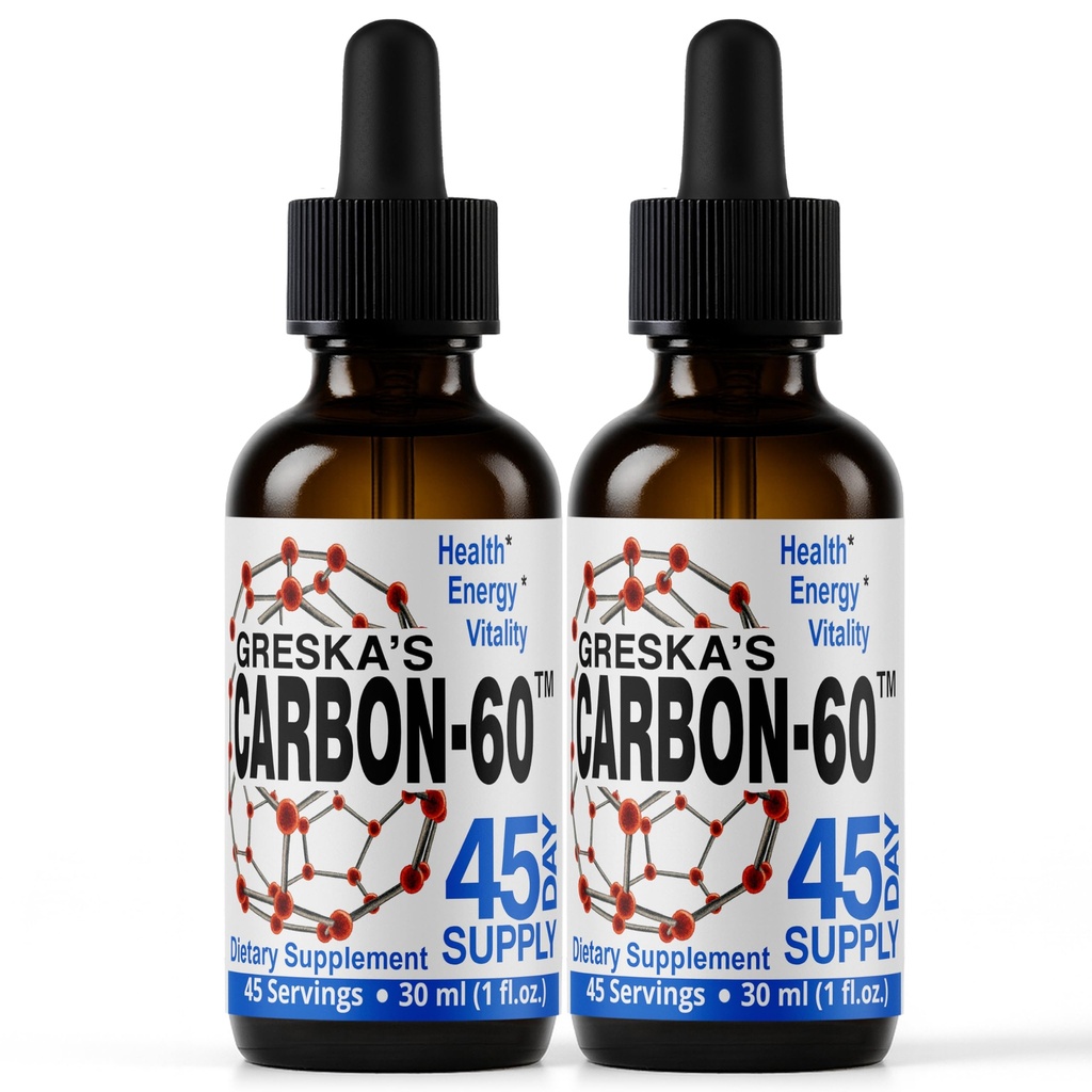 Greska's Carbon 60 in Organic Sunflower Oil - 90 Day Supply - Solvent-Free C60 Antioxidant Formula for Cellular Support, Vitality, Focus & Overall Wellness (2oz)