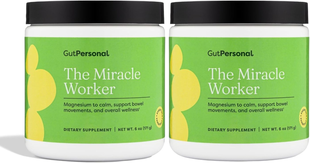 Le supplément en poudre de magnésium Miracle Worker: réduire le stress et améliorer la qualité du sommeil et la régularité tout en adoucissant les crampes musculaires, goût de fraise, 60 portions Total, 2 pack