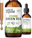 Wild & Bio Grüner Tee Extrakt flüssige Tropfen - Antioxidante Ergänzung - Natürliche Grüne Tee-Ergänzungen w/Camelia Sinensis - Vegan, Zucker & Alkoholfreie Tinktur - 2 fl oz