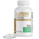Bronson L-Lysine Extra Strength 1000 MG par comprimé Haute puissance, Immuni Support et Supports Collagène Synthèse, Non-OGM, 100 comprimés végétariens