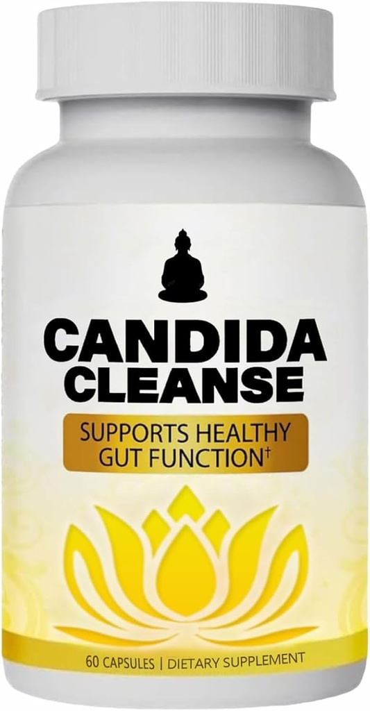 Candida Cleanse, Gut & Colon Support, Advanced Probiotic & Herbal Formula, Oregano Leaf, Wormwood, Black Walnut, Caprylic Acid-1 for Men & Women, 60 Capsules
