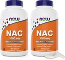 NOW Foods NAC 1000 mg, 250 Tabletten (Pack von 2), N-Acetyl-Cystein-Ergänzung, 1000mg (1 Gramm) pro Tablet - Vegetarisch, Non-GMO