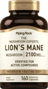 Piping Rock Lions Mane Mushroom Supplement | 2100mg | 160 Kapseln | Extrakt für Frauen und Männer | Vegetarisch, Non GMO & Gluten Kostenlos