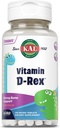 KAL Vitamin D-Rex, Kinder Vitamin D, Natürliche Wassermelone Geschmack Instant-Lösungsmittel, Immun-, Herz-, Knochen- und Mundgesundheitsunterstützung, 120 Portionen, 120 Mikro-Tabletten