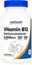 Nutricost Vitamin B12 (Methylcobalamin) 5000mcg, 120 Kapseln - Vegetarische Kapseln, Non-GMO, Gluten Free B12 Supplement
