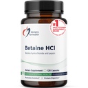 Conceptions pour la santé Bétaïne HCl avec Pepsin - 750mg Bétaïne Hydrochlorure + protéine Enzyme digestif - Supplément non OGM pour soutenir la fonction digestif (120 Capsules)