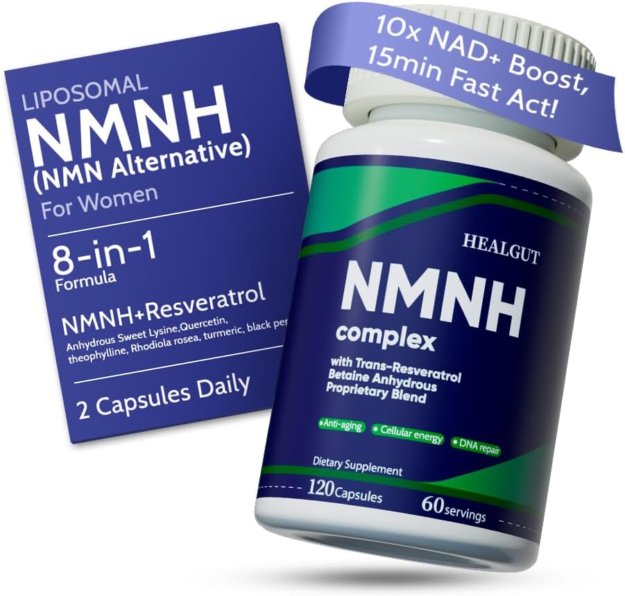 Liposomal NMNH Ergänzung für Frauen Energie: NMN Alternative + Trans-Resveratrol + TMG | Erhöht NAD+ Levels, Cellular Regeneration & Radiant Skin - 60-Day Anti-Aging Formel