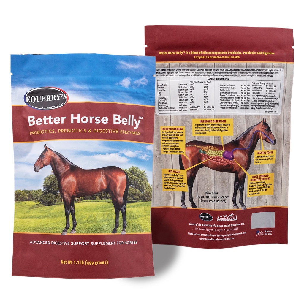 EQUERRY's Better Horse Belly - Pferde-Ergänzung mit Gut-Unterstützung | Pferde-Probiotika mit Präbiotika und Verdauungsenzymen | für Colic, Digestive Upset, 1.1LB