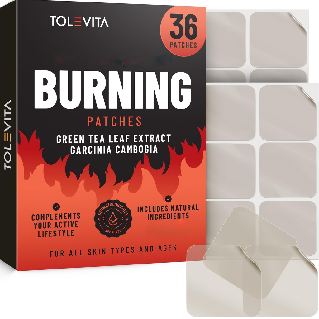 TOLEVITA Patchs avec Garcinia Cambogia - 36 Pcs.com Patchs naturels faciles à utiliser pour les styles de vie actifs, gym, fitness et vitalité quotidienne
