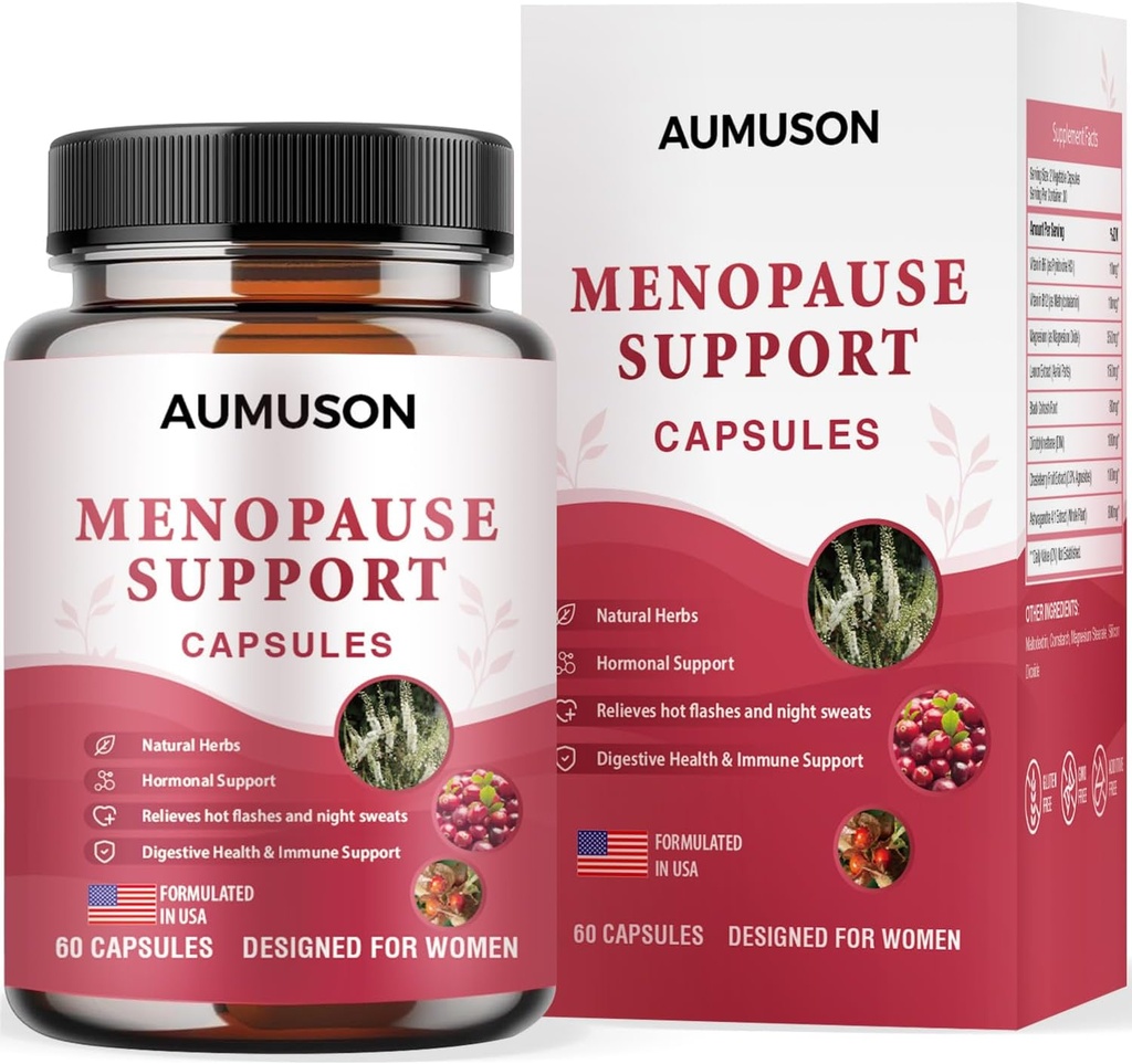 Vitamine für Menopause Unterstützung Kapseln für Frauen - Kräuter 12-in-1-Hormon Balance mit Black Cohosh,Ashwagandha, DIM, Magnesium, Chasteberry, B6, B12- und mehr in einer neuen Formel