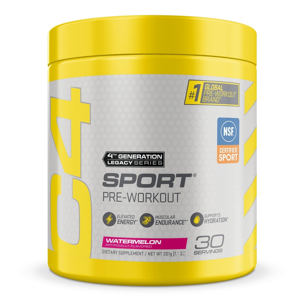 Cellucor C4 Sport Pre Workout Powder Watermelon - NSF zertifiziert für Sport + Preworkout Energy Supplement für Damen - 135mg Koffein + Kreatin Monohydrate - 30 Servietten