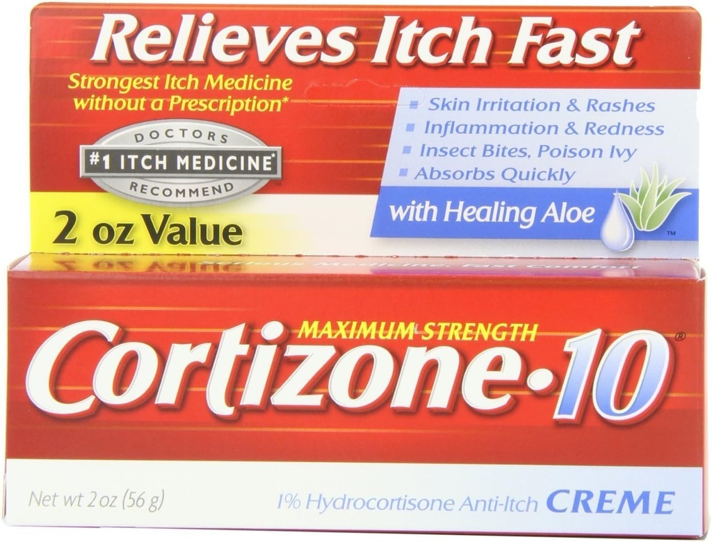 Cortizone-10 Anti-Itch Creme mit Heilung Aloe Maximale Stärke, 2 Unzen