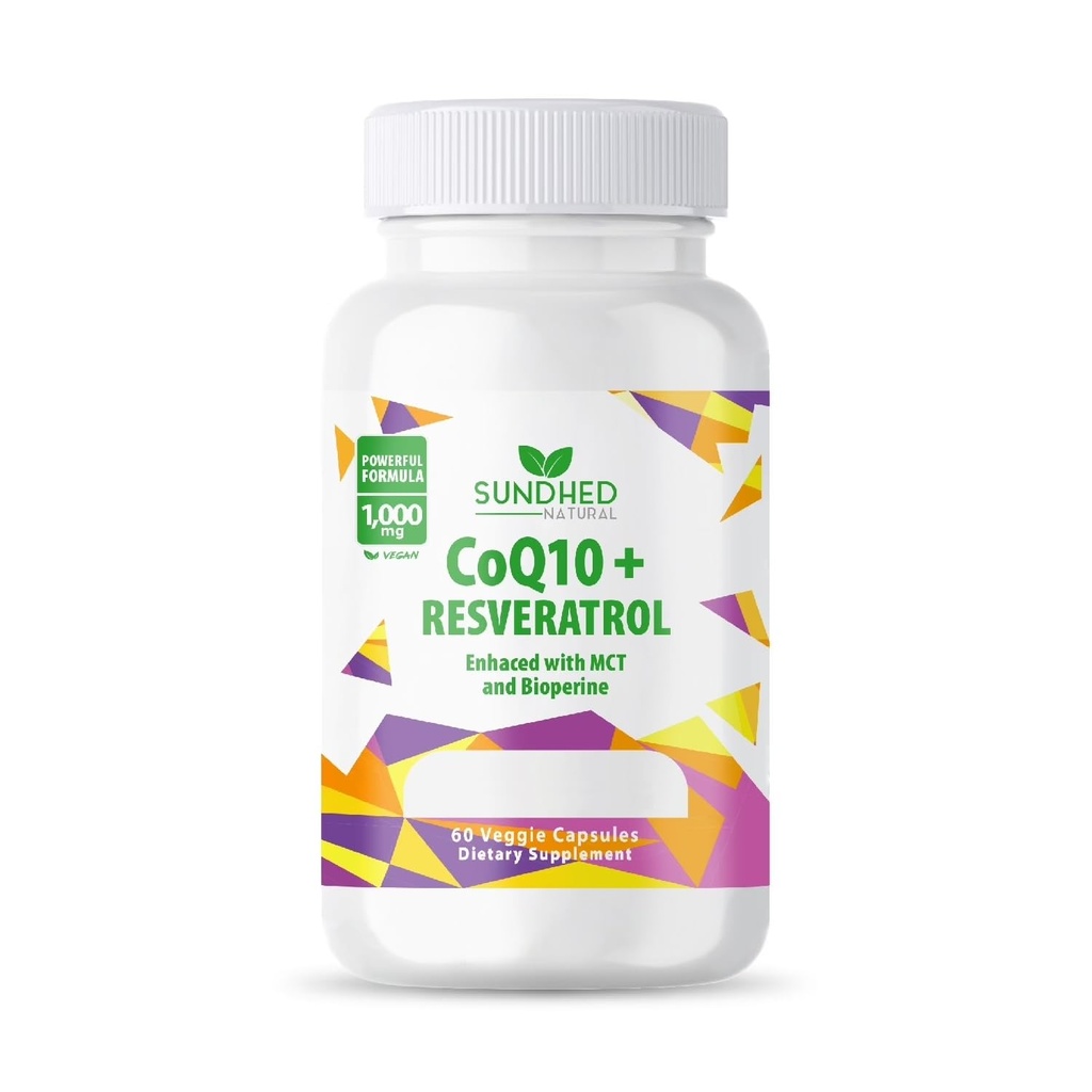 CoQ10 Leistungsstarkes Antioxidans (Kapseln Coq10+Resveratrol)
