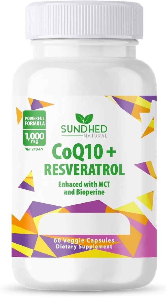 CoQ10 Leistungsstarkes Antioxidans (Kapseln Coq10+Resveratrol)