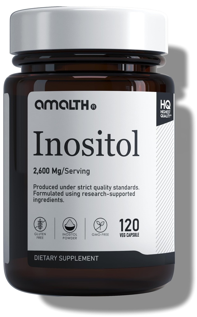 AMALTH Myo-Inositol par gélules, équilibre hormonal et soutien de la fonction ovarienne en santé (120 gélules)