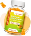 Hohe Absorption Calcium-Gummi-Gummi-Ergänzung mit Kalium-Vitamin D3 für Männer und Frauen - Vegan, Orange Flavor 60 Cts