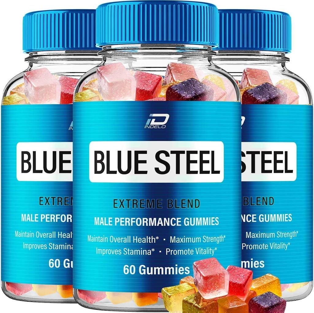 Blue Steel Gummies - BlueSteel Hanf Gummis, Steel Blue Offizielle Formel Hanf Gummis - Natürliche Hanf Öl Advanced Formulation, Blaue Stahl Hanf Gummies Bewertungen (3 Pack - 180 Gummies)