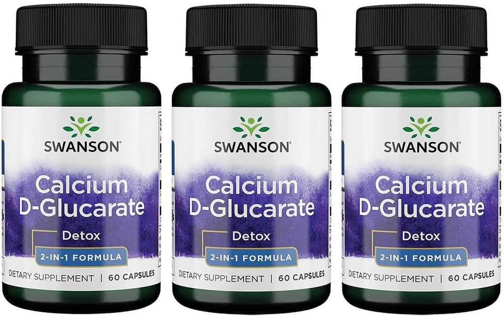 Swanson Calcium D-Glucarate 250 Milligramme 60 Kapseln (3 Packung)