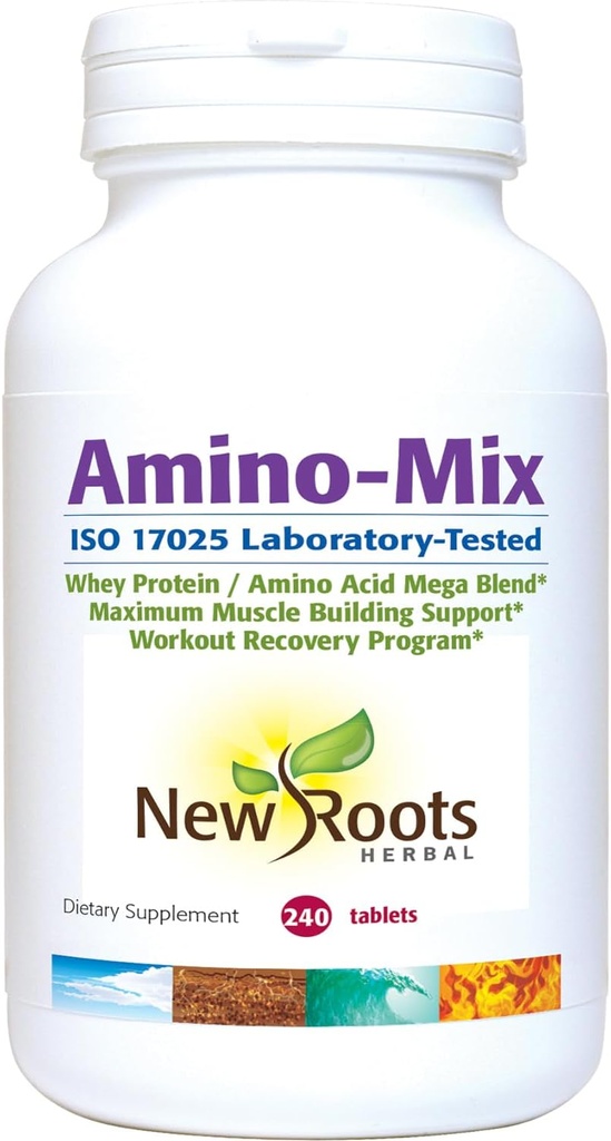 NEU ROOTS HERBAL Amino-Mix-Ergänzung | Verzweigte Aminosäuren (BCAAs) - 240 Kapseln