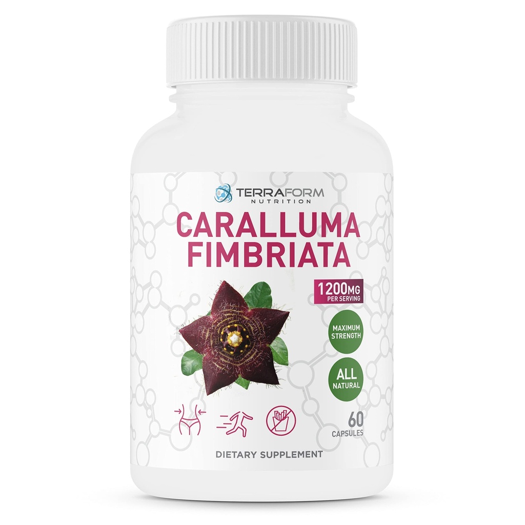 Caralluma Fimbriata - 100% Pure - Max Strength Weight Loss Supplement - 1200mg - Natürliche Appetitzügler für Damen und Herren - Metabolism Booster - Made in USA - 1 Monat