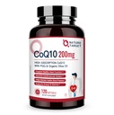 NATURE TARGET CoQ10-200mg-Softgels + PQQ avec Organic-Olive-Huile - High Absorption-Coenzyme-Q10 - Antioxydant-pour-Heart-Heart-Health et Immune Support, Production d'énergie, 120 Servants