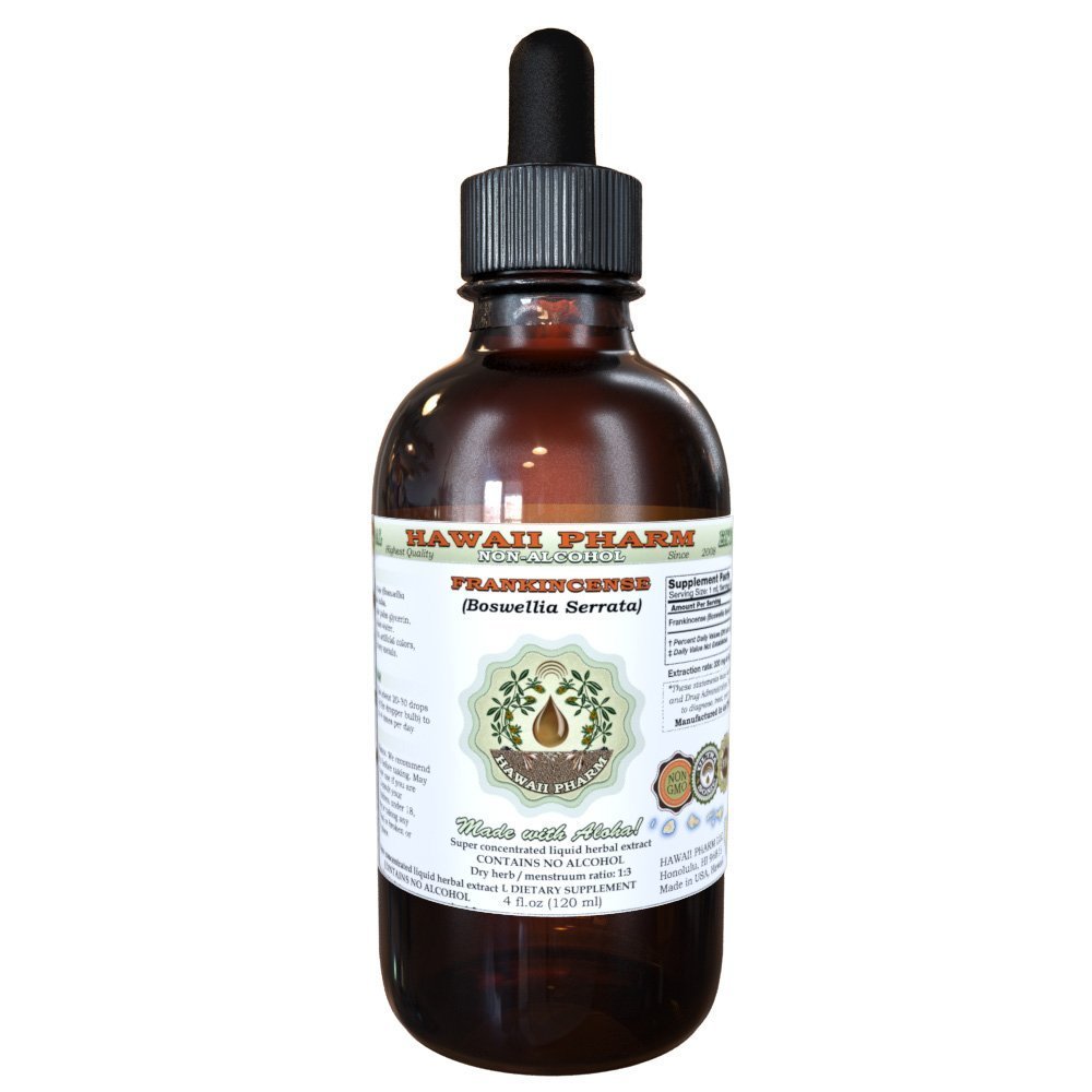 Frankincense Alkoholfreier Flüssigextrakt, Frankincense (Boswellia Serrata) Getrocknetes Harz Glycerite Hawaii Pharm Natural Herbal Supplement 4 oz