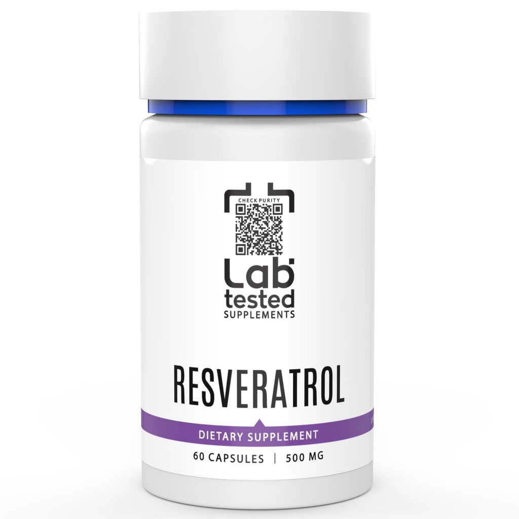 Trans-Resveratrol - 60 500mg Kapseln - 3rd Party COA mit jedem Los # - Pure Resveratrol - Keine Füllstoffe