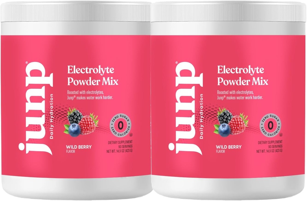 JUNP Elektrolyte Pulver Kein Zucker keine Carbs – Wild Berry Fruit Flavor Drink Mix - Kalium & Salz Elektrolyt Hydration Pulver Zero Calorie Zucker freies Elektrolytpulver, Keto Friendly, 180 Portionen