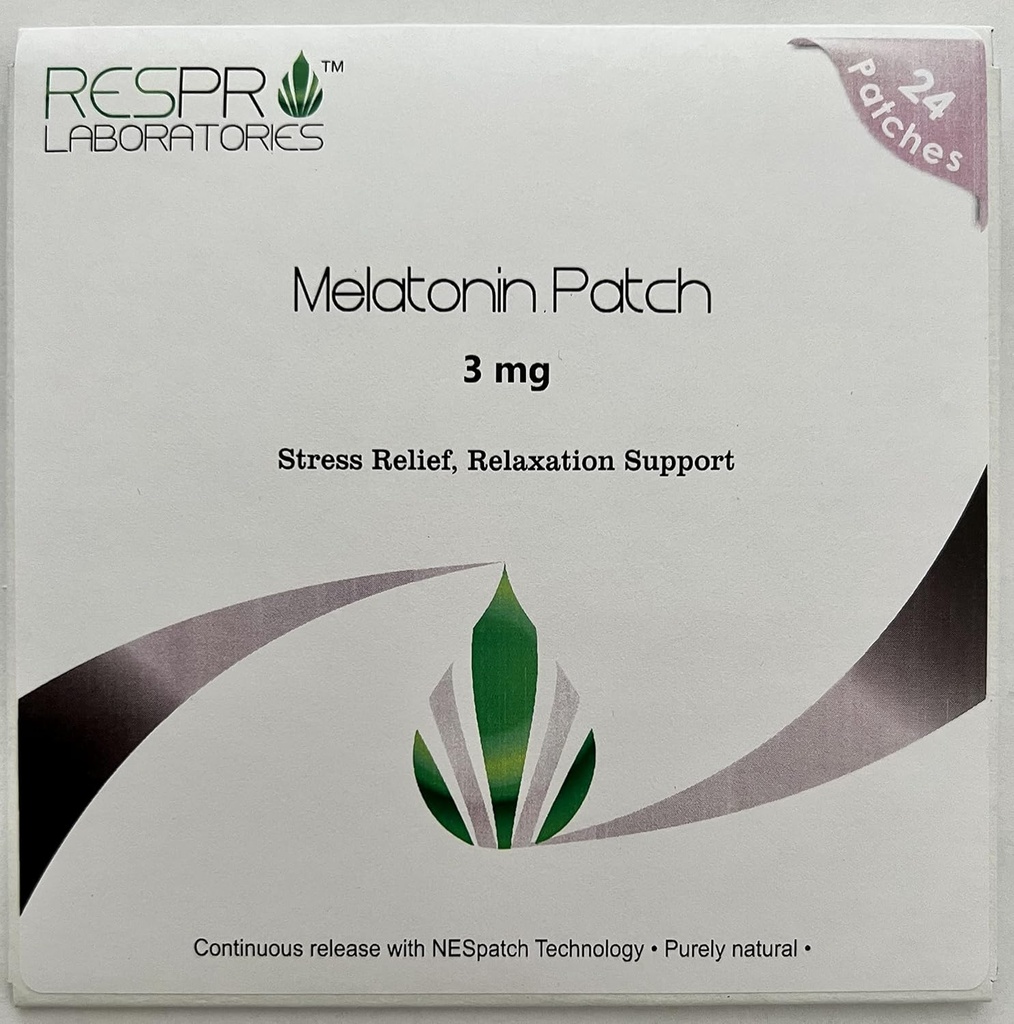 Respro Labs Natural Melatonin Patch, 3 mg (per Patch) Kontinuierliche Veröffentlichung - 24 Patches