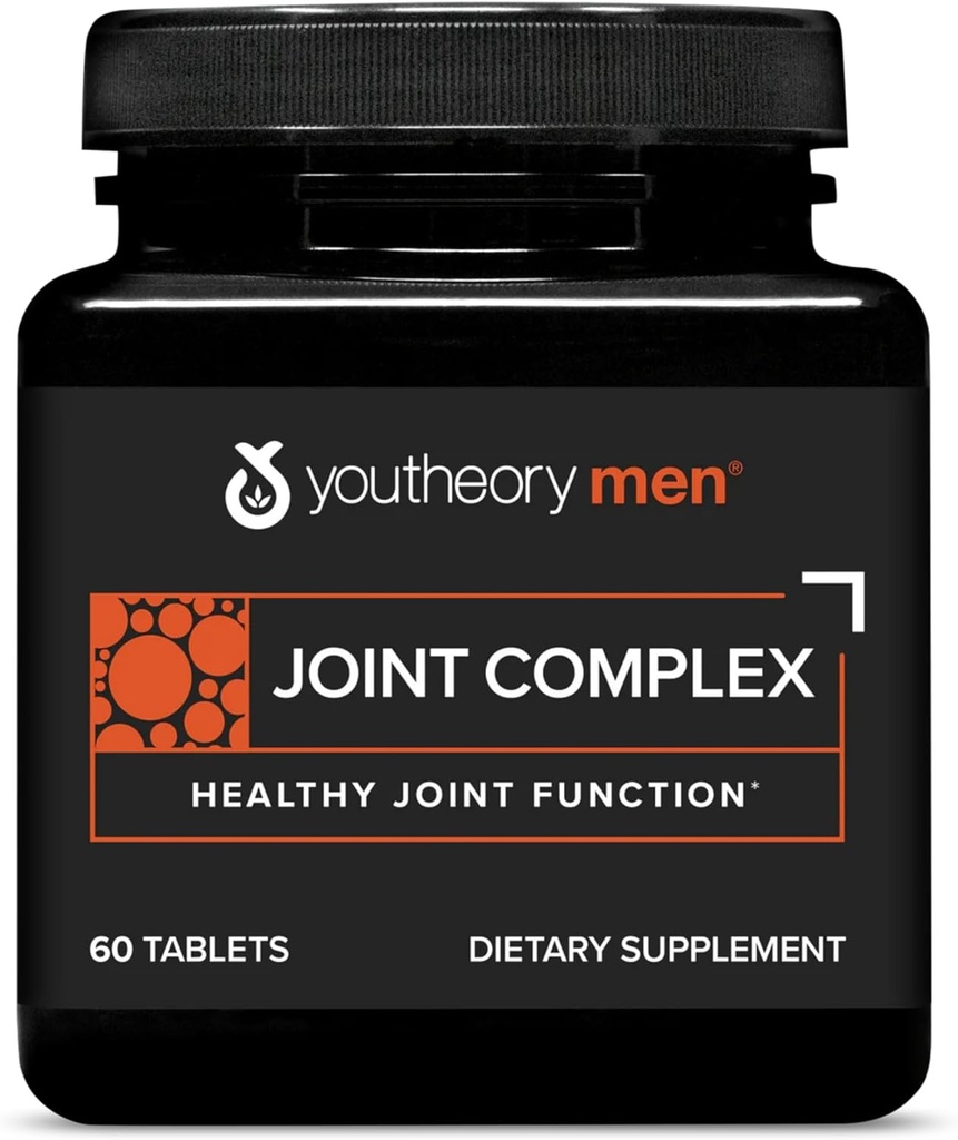Complexe articulaire Youtheory pour hommes – avec Boswellia, Ginger, Turmeric et UC-II Collagen, 60 comprimés