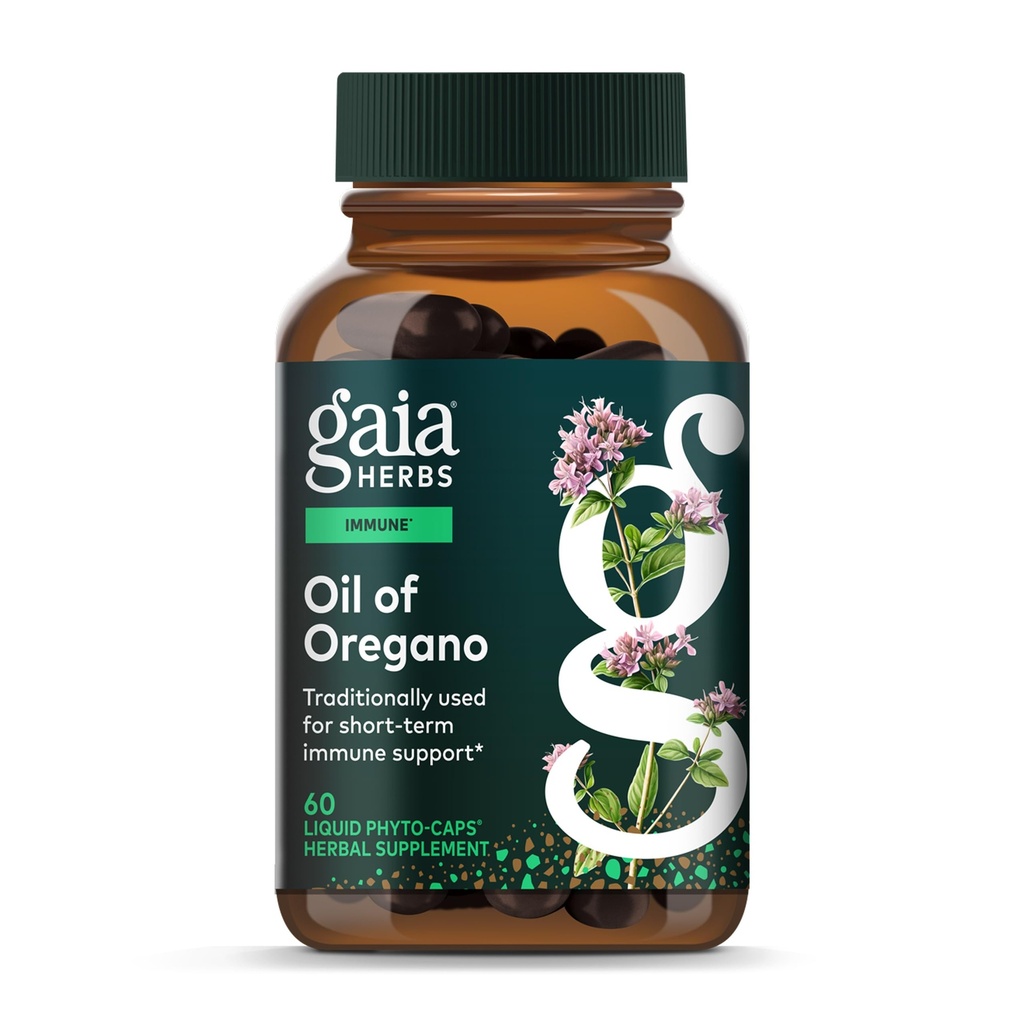 Gaia Herbs Öl von Oregano - Immun- & Antioxidans Support Supplement - mit Oregano Öl, Carvacrol & Thymol* - 60 Vegan Liquid Phyto-Capsules (30-Day Supply)