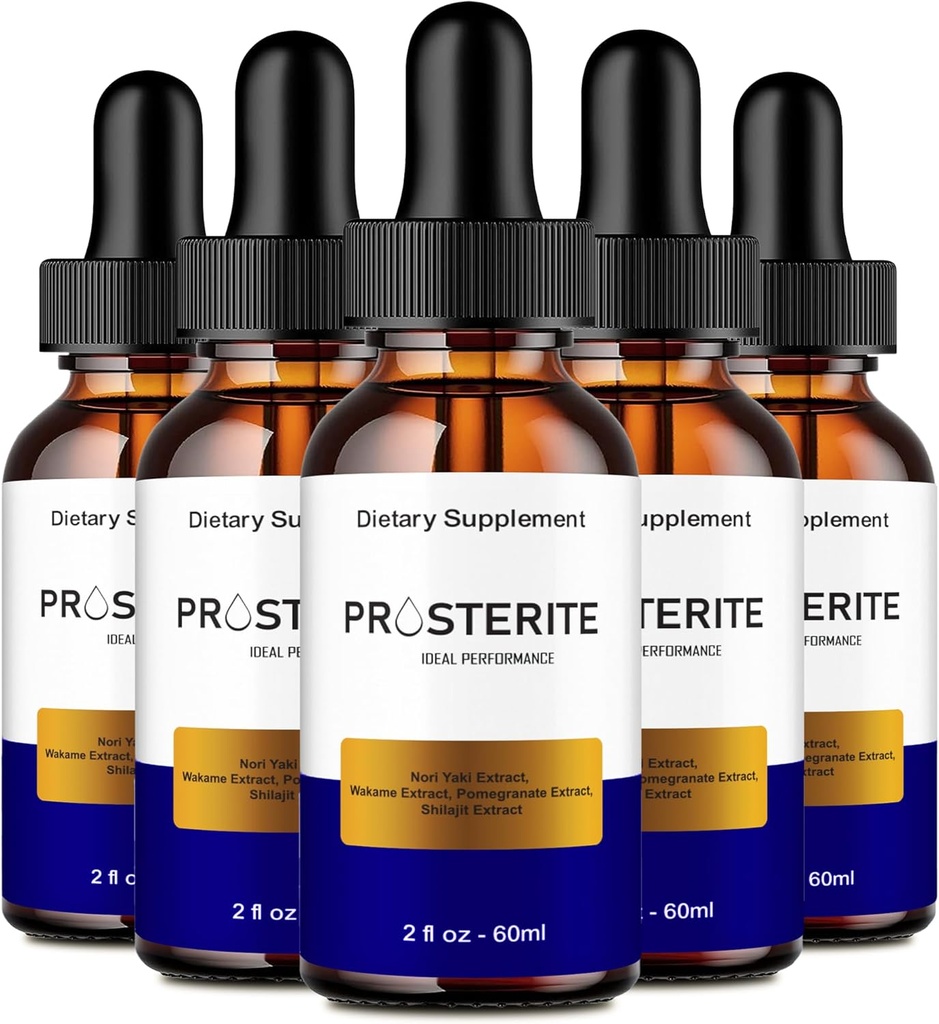 Prosterite Prostata Tropfen - Alle natürlichen Prostata-Gesundheitsergänzung Tropfen, Prosterite flüssige Formel für Urinär- und Prostata-Pflege, Prostata-Relief-Ergänzung für tägliche Wellness Bewertungen (5 Pack)