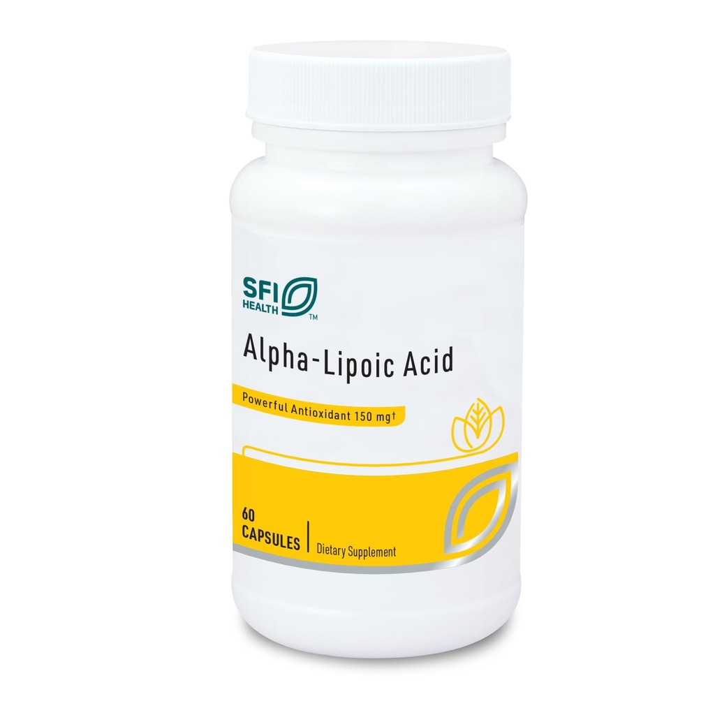 Klaire Labs SFI Health Alpha-Lipoic Acid 150mg - ALA-Ergänzung zur Förderung von Liver Detox, Antioxidant-Unterstützung - Allergiker & Corn-Free (60 Kapseln)
