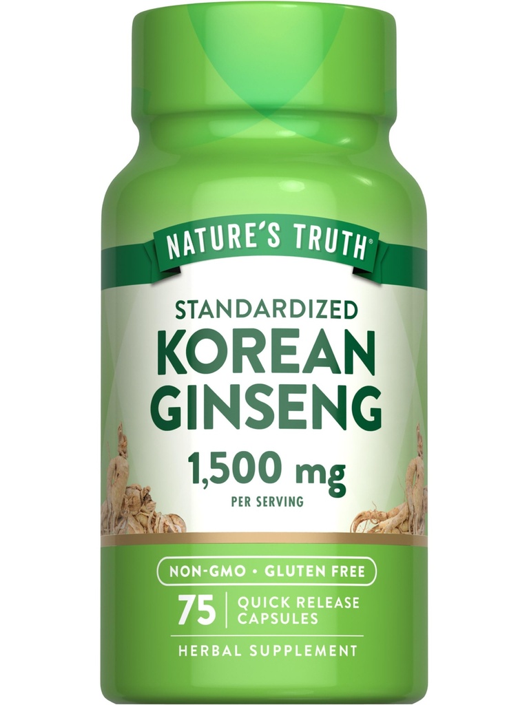 Nature's Truth Korean Ginseng Kapseln | 75 Count | Standardisierte Extrakt | Non-GMO & Gluten kostenlose Ergänzung