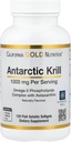 California Gold Nutrition Antarctic Krill Oil, Omega-3 Phospholipide mit natürlich säubernden Astaxanthin, Natürliche Erdbeere & Zitronen Geschmack, Non GMO, 1000 mg, 120 Fisch Gelatine Softgels