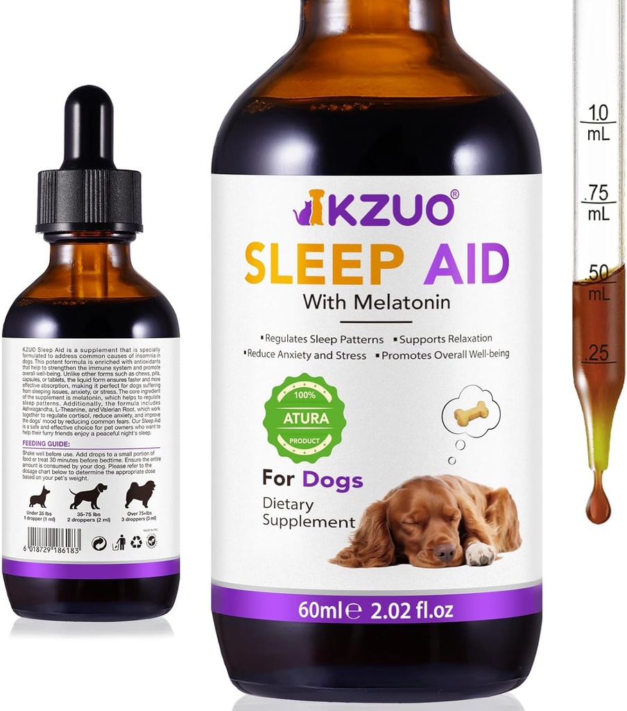 Melatonin for Dogs, Dog Melatonin, Anxiety Relief for Dogs, for Small to Large Dog Breeds, Supports Relaxation, Regulates Sleep Patterns, Promotes Overall Well-Being, Dog Sleep Aid