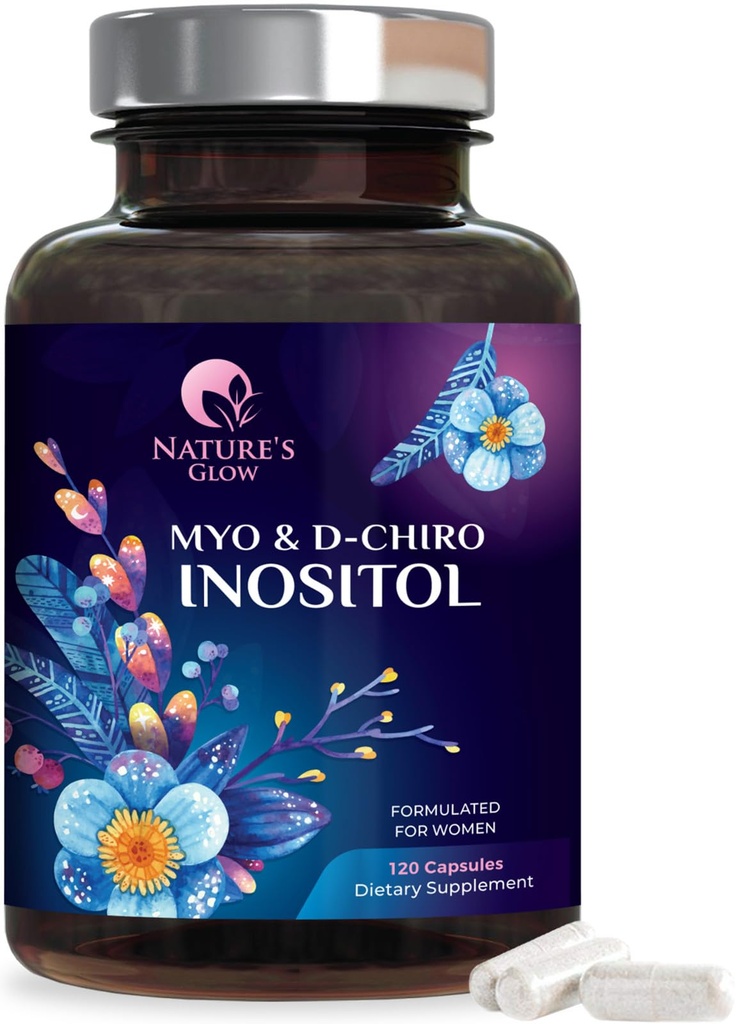 Myo-Inositol & D-Chiro Inositol 1025mg - 40:1 Rapport idéal pour le soutien ovarien, Végétalien Myo & D Chiro Supplément pour l'équilibre naturel des femmes et le soutien hormonal, vitamine B8, non-OGM - 120 capsules