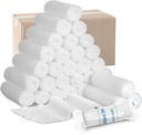 Treela 100 Rolls Gauze Bandage, 4 in x 5 Yards, Elastische Bandagen Individuelle Verpackung Sterile Non Latex Erste Hilfe Pads Medizinische Atmungsaktive Gauze Roll Wrap für Sicherheit Wound Caring und Supplies