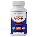Vitamatic ADK Vitamin Supplement, 180 Veg Kapseln, hohe Potenz Vitamine A, D3, K2 für Knochengesundheit, Calciumabsorption, Non-GMO, Glutenfrei