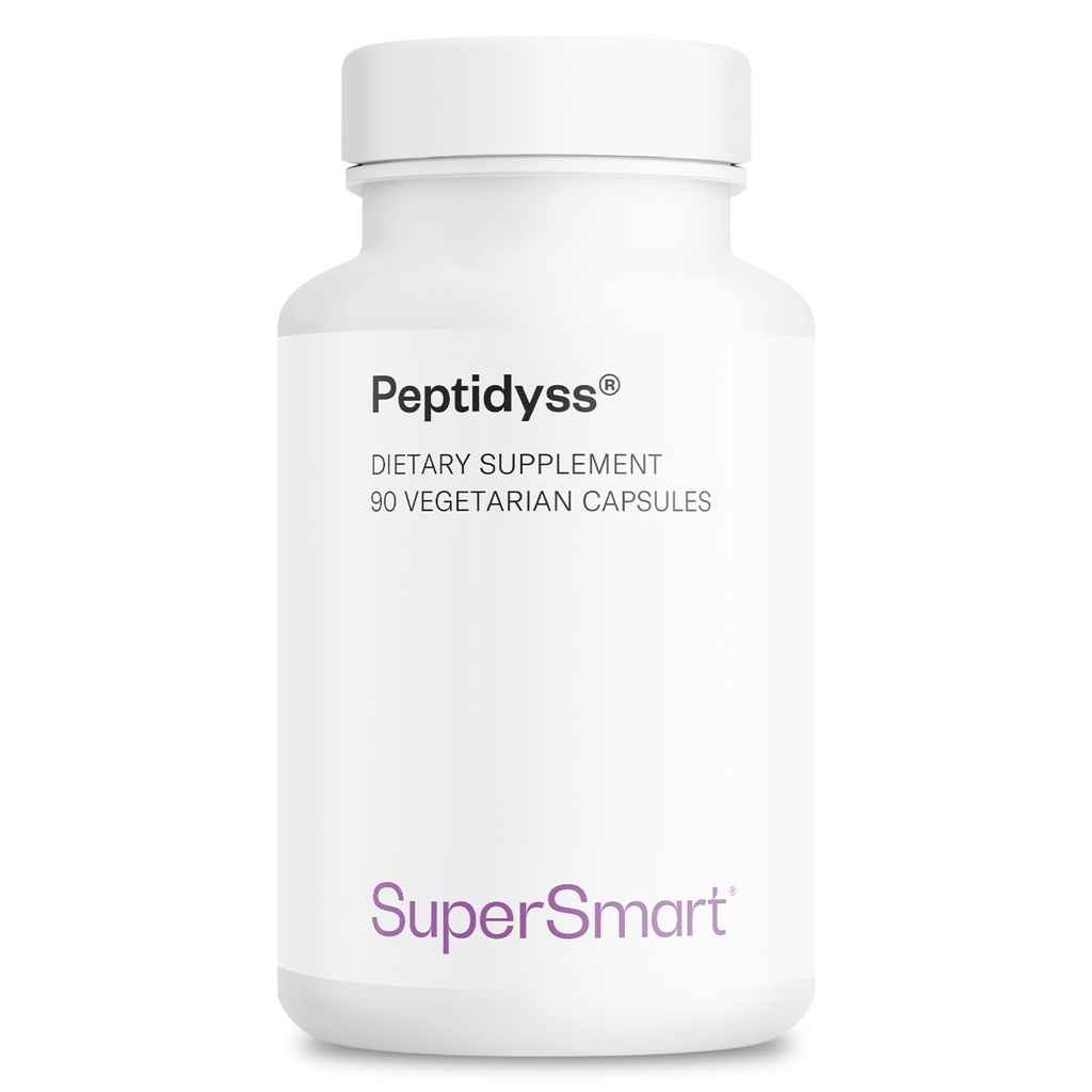 Supersmart - Peptidyss 1200mg par jour (brevet et haute puissance) - Supplément hydrolysat de protéines de poisson - Peptides et Acides aminés Complexe - Non-OGM et sans gluten - 90 Capsules végétariennes