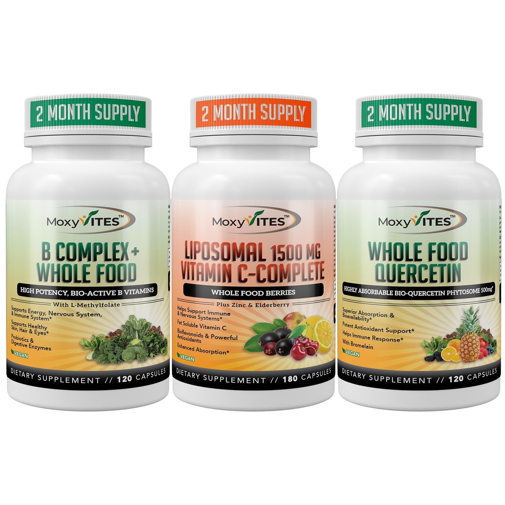 MoxyVites B-Complex - Vitamine Liposomique C - Quercetine pour le support énergétique - La Trifecta d'énergie parfaite