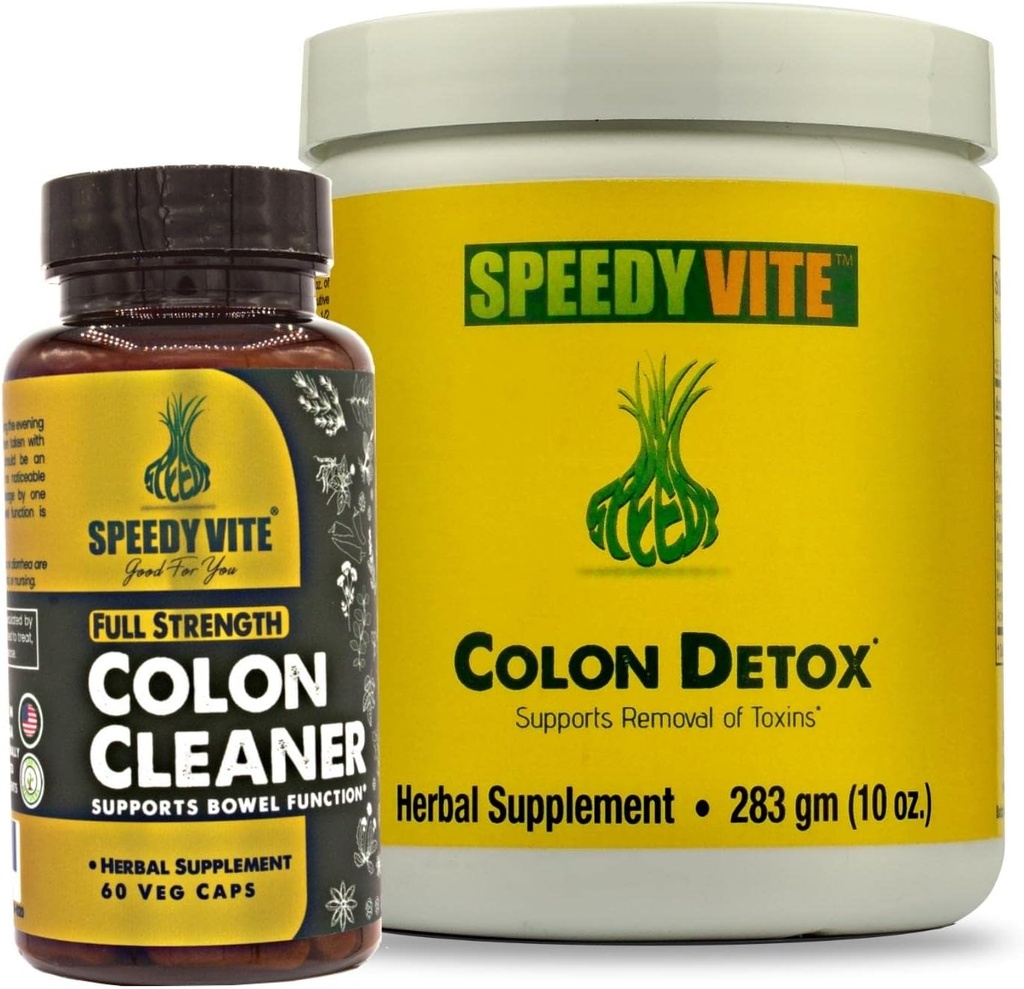 Complete Colon Detox & Cleanse Set (10oz Powder Detox, 60 Veg Tablet Cleanse)